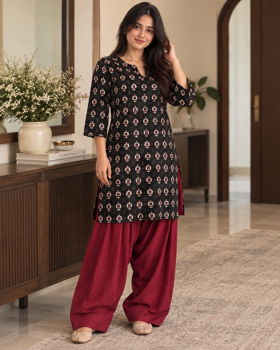Aafreen Black Hakoba Farshi Set