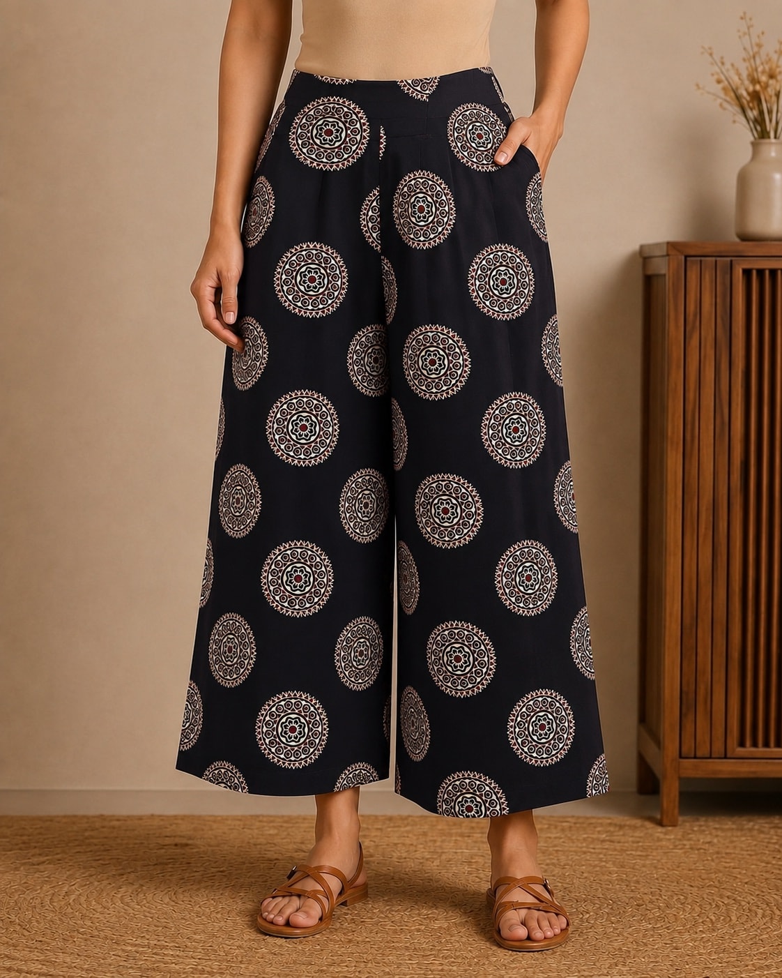 Palazzo: Noir Ajrakh Cotton