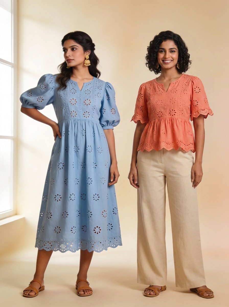 Pure cotton schiffli craftsmanship
